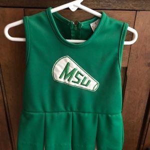 VTG MSU SPARTANS MICHIGAN STATE CHEER LEADING DRESS COSTUME 2 Child HALLOWEEN